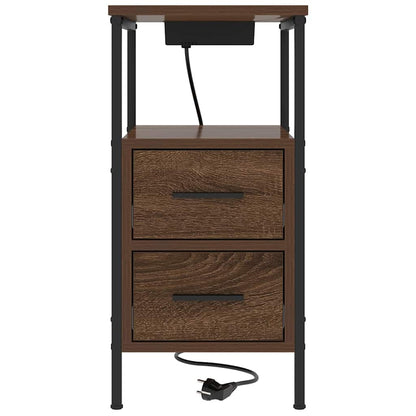 Bedside Table Brown oak 30 x 48 x 61 cm Engineered wood