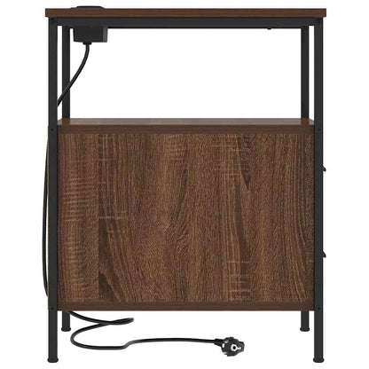 Bedside Table Brown oak 30 x 48 x 61 cm Engineered wood