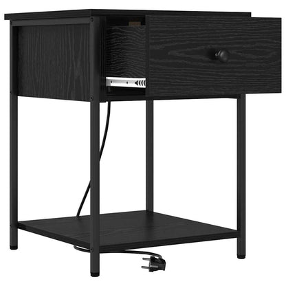 Bedside Cabinet Black oak 42 x 41 x 56 cm Engineered wood