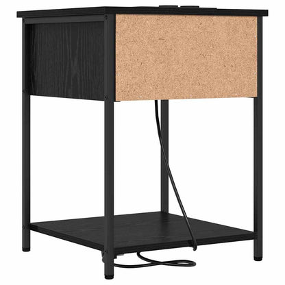 Bedside Cabinet Black oak 42 x 41 x 56 cm Engineered wood