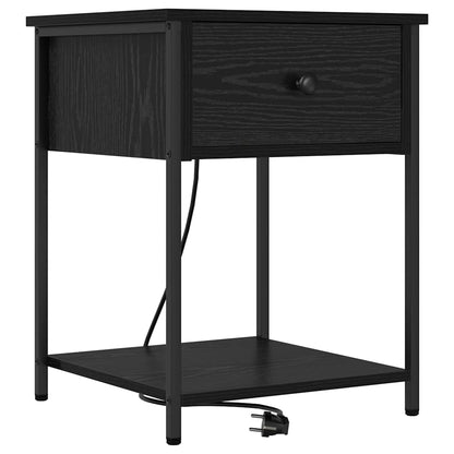Bedside Cabinet 2 pcs Black oak 42 x 41 x 56 cm Engineered wood