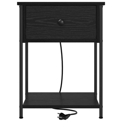 Bedside Cabinet 2 pcs Black oak 42 x 41 x 56 cm Engineered wood