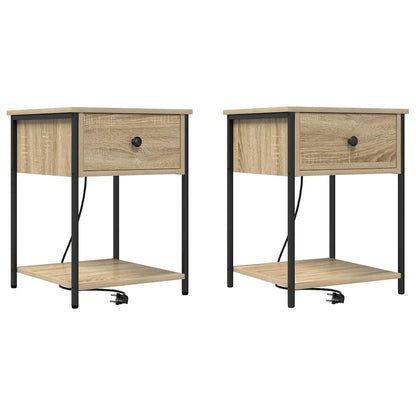 Bedside Cabinet with Drawer 2 pcs Sonoma oak 42 x 41 x 56 cm