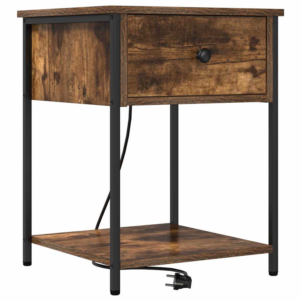 Bedside Cabinet Smoked oak 42 x 41 x 56 cm Engineered wood