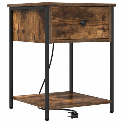 Bedside Cabinet Smoked oak 42 x 41 x 56 cm Engineered wood