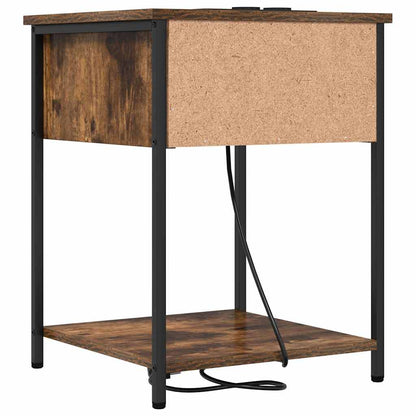 Bedside Cabinet with Drawer 2 pcs Smoked oak 42 x 41 x 56 cm