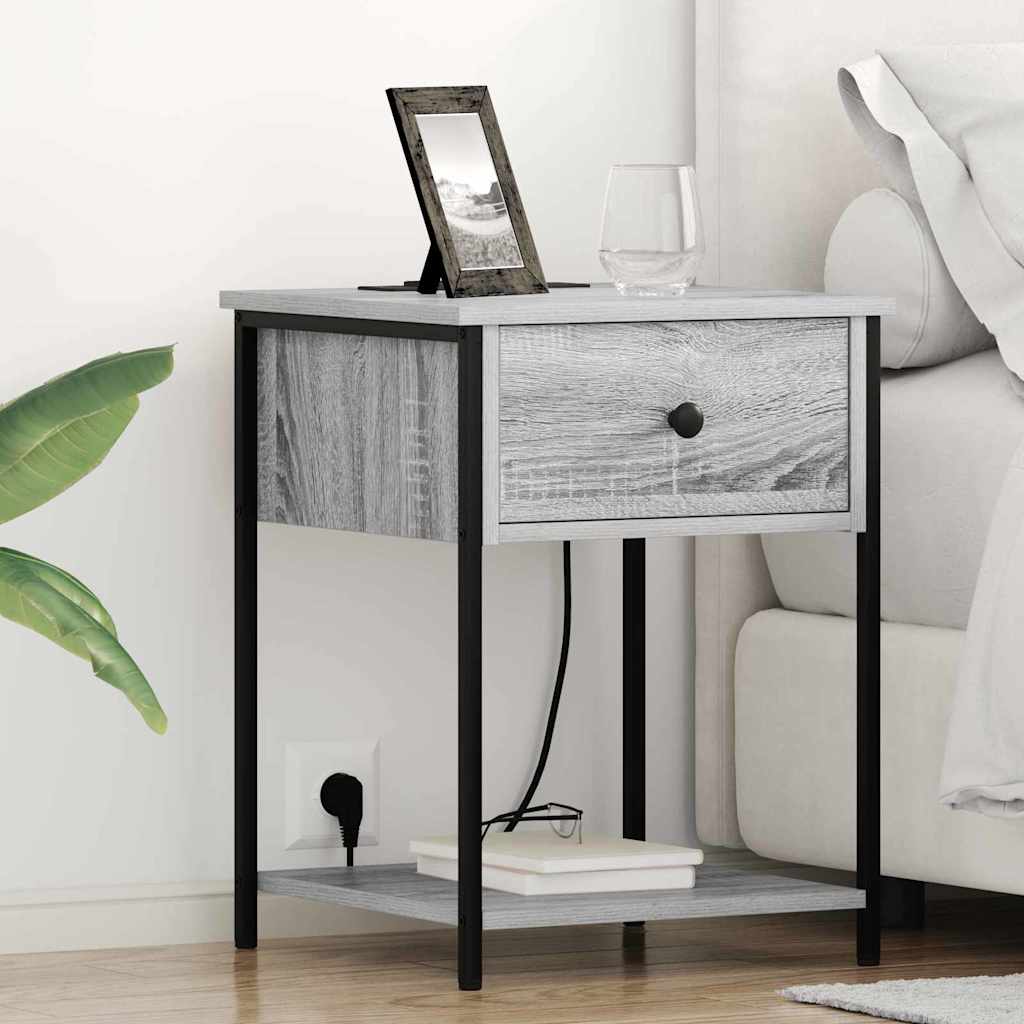 Bedside Cabinet with Drawer 2 pcs Grey sonoma 42 x 41 x 56 cm