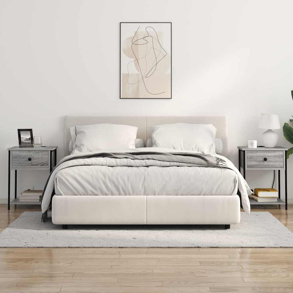 Bedside Cabinet with Drawer 2 pcs Grey sonoma 42 x 41 x 56 cm