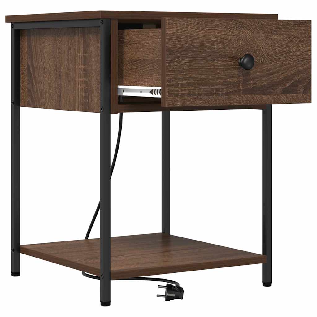 Bedside Cabinet 2 pcs Brown oak 42 x 41 x 56 cm Engineered wood