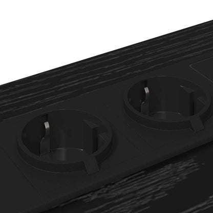 Bedside Cabinet with Charging Station Black oak Engineered Wood