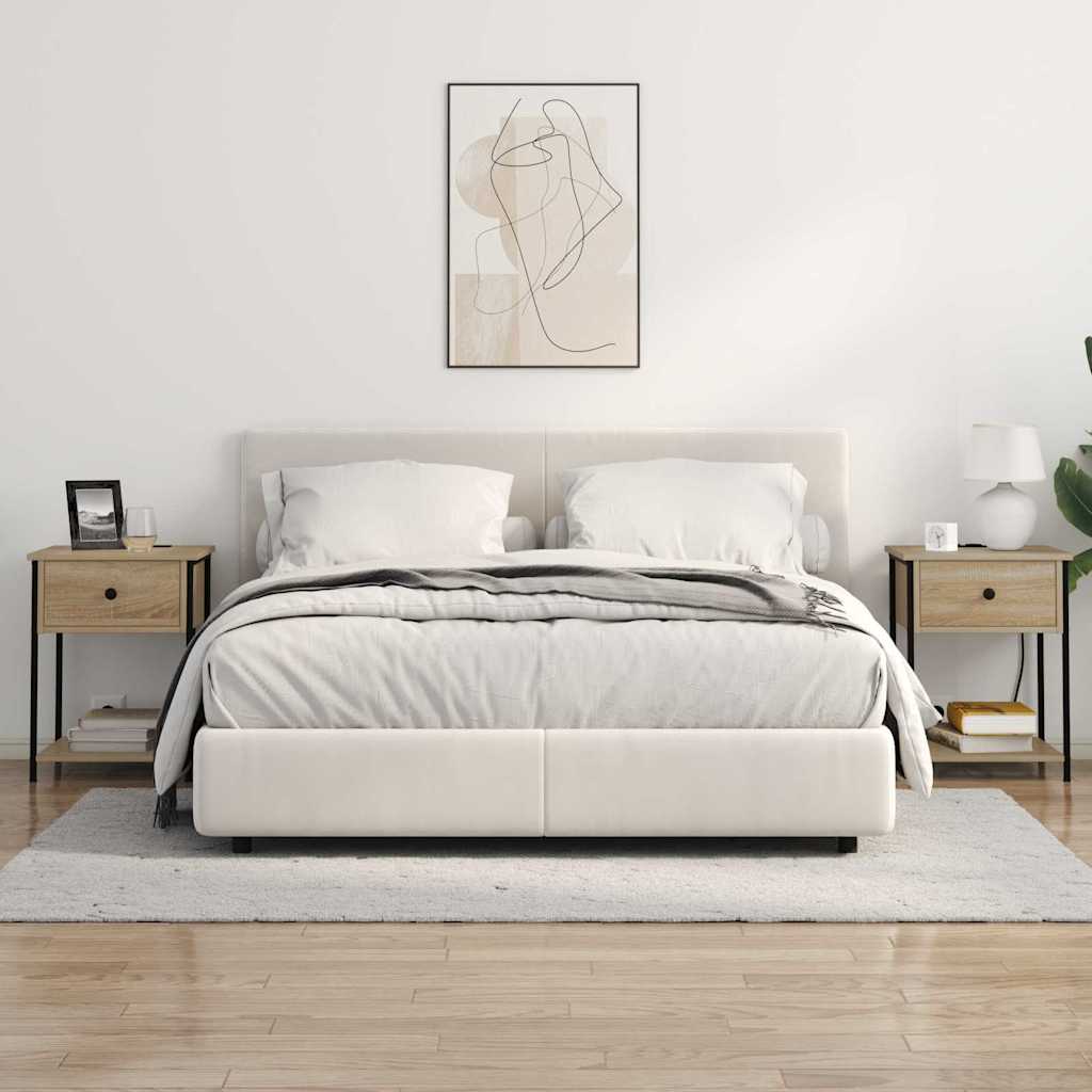 Bedside Cabinet with Charging Station with Drawer Sonoma oak