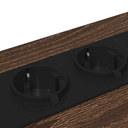 Bedside Cabinet with Charging Station Brown oak Engineered Wood