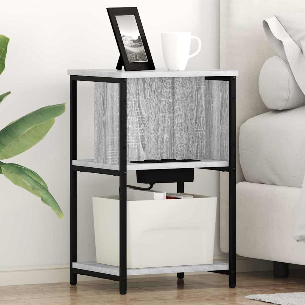 Bedside Cabinet Grey sonoma 38 x 31 x 61 cm Engineered wood