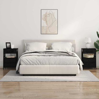 Bedside Cabinet Black oak 40 x 31 x 60 cm Engineered wood