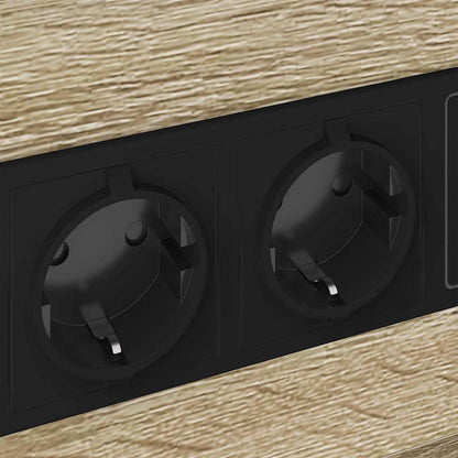 Bedside Cabinet with Charging Station 2 pcs Sonoma Oak