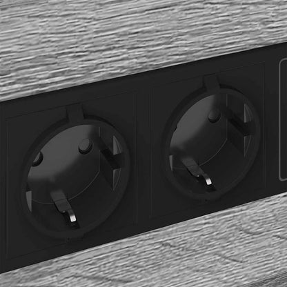 Bedside Cabinet with Charging Station with Drawer Grey sonoma