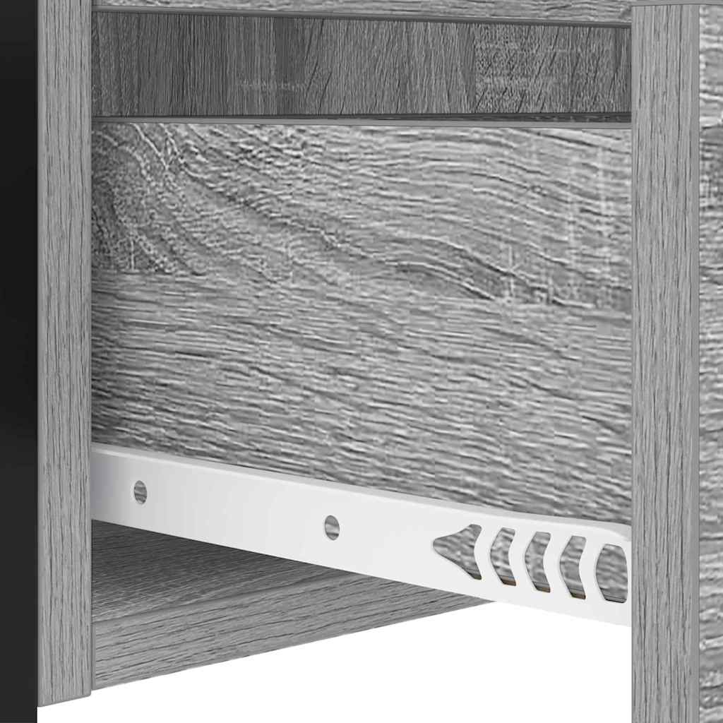 Bedside Cabinet with Charging Station 2 pcs Grey sonoma