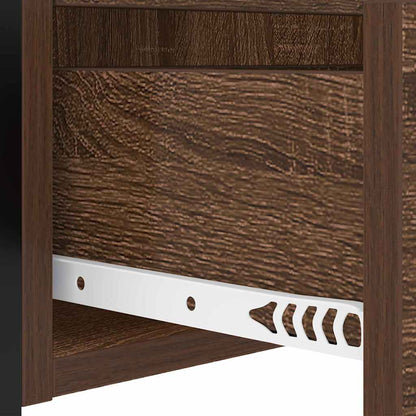 Bedside Cabinet with Charging Station Brown Oak 40 x 31 x 60 cm