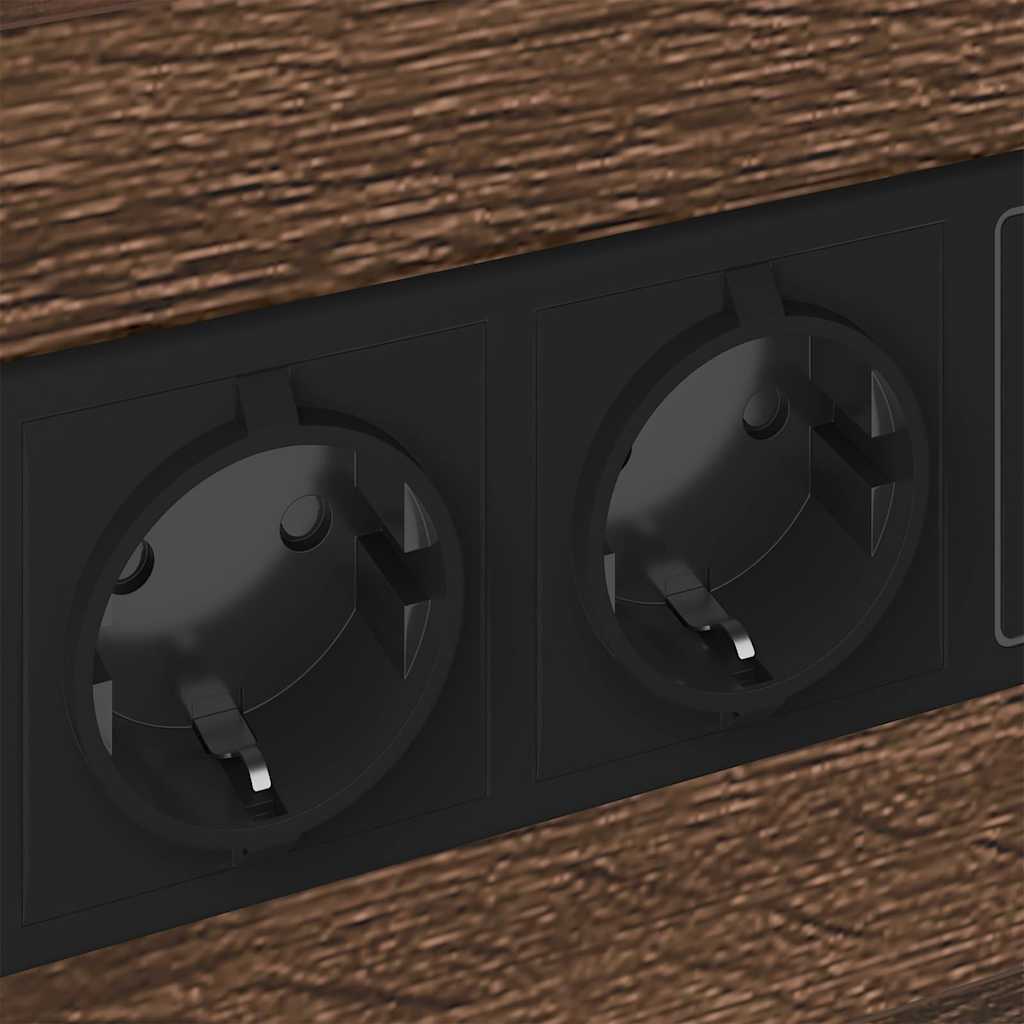 Bedside Cabinet with Charging Station 2 pcs Brown Oak