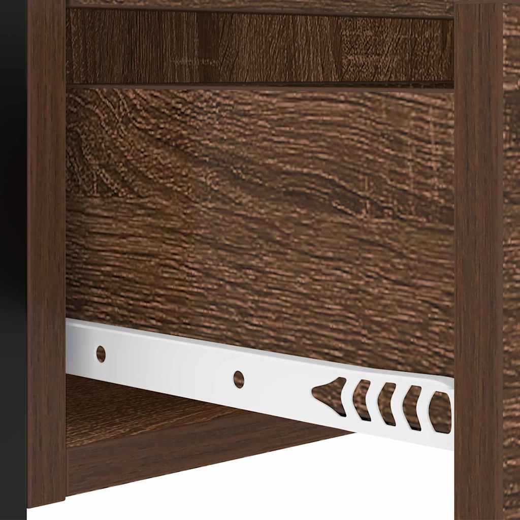 Bedside Cabinet with Charging Station 2 pcs Brown Oak