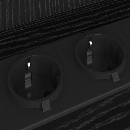 Bedside Table Black oak 40 x 40 x 61 cm Engineered wood