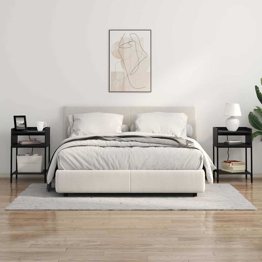 Bedside Table Black oak 40 x 40 x 61 cm Engineered wood