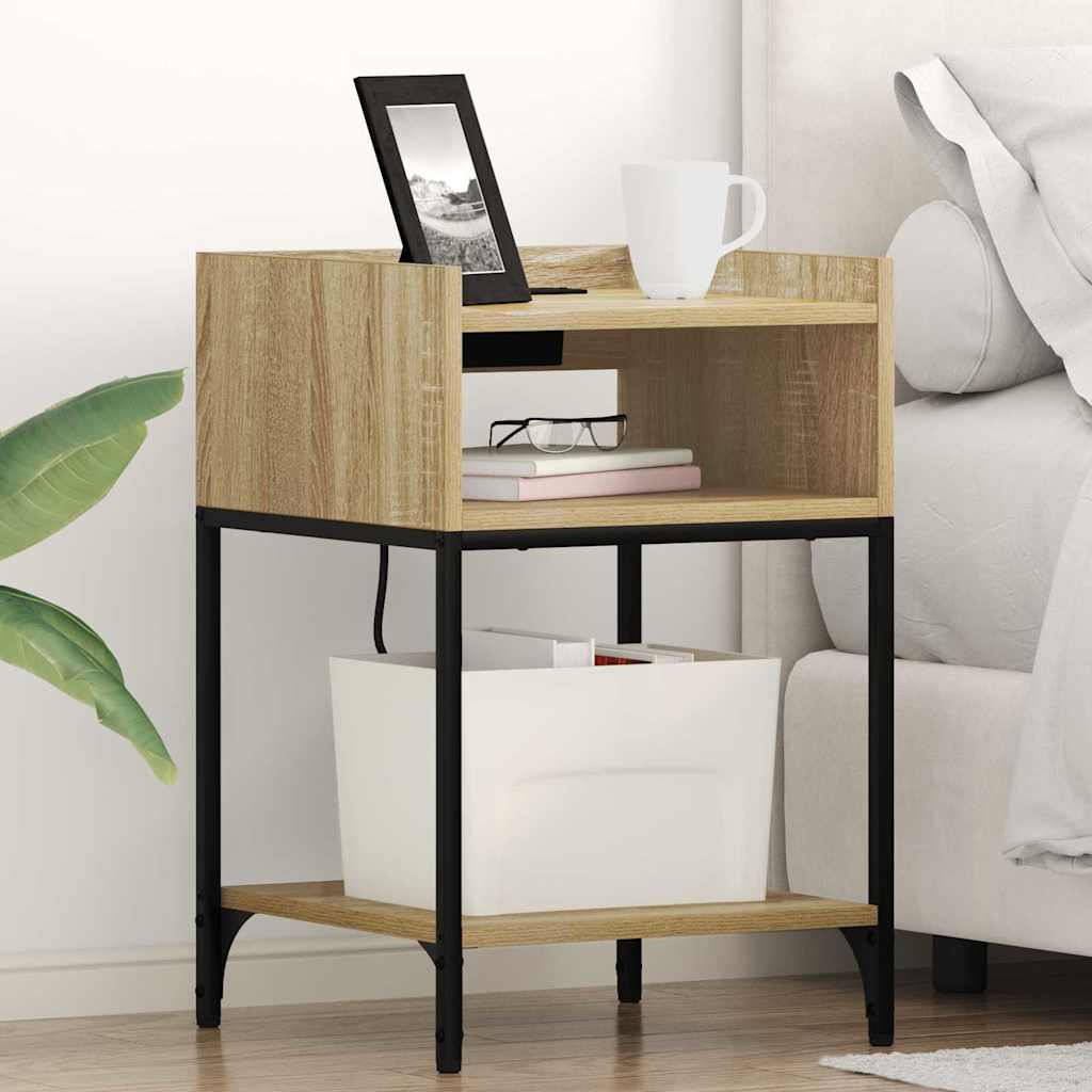 Bedside Table 2 pcs Sonoma oak 40 x 40 x 61 cm Engineered wood