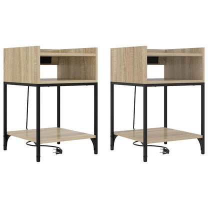 Bedside Table 2 pcs Sonoma oak 40 x 40 x 61 cm Engineered wood