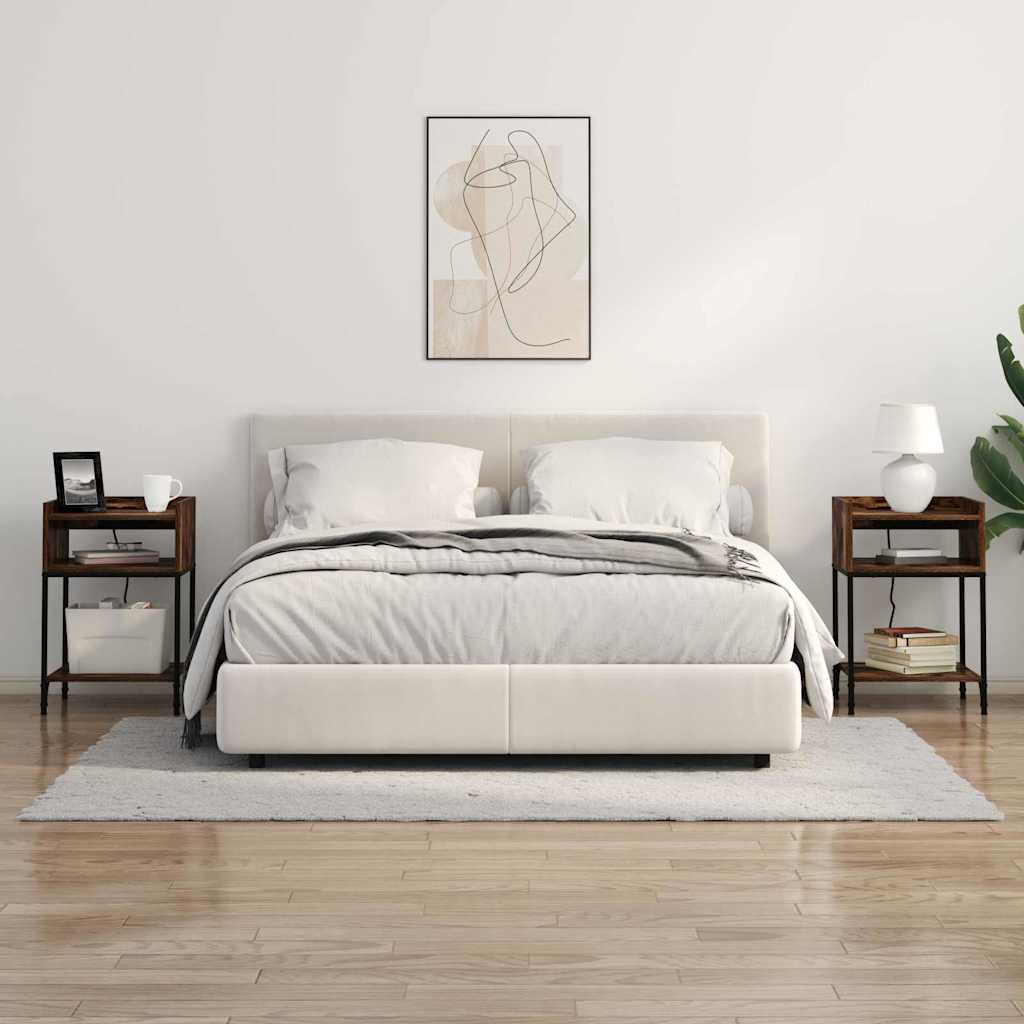 Bedside Table Smoked oak 40 x 40 x 61 cm Engineered wood