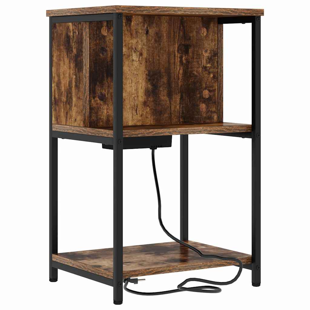 Bedside Table 2 pcs Smoked oak 40 x 40 x 61 cm Engineered wood