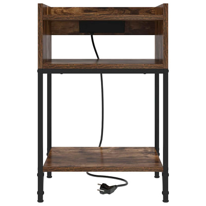 Bedside Table 2 pcs Smoked oak 40 x 40 x 61 cm Engineered wood