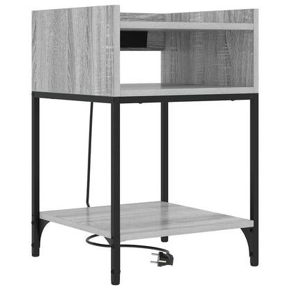 Bedside Table 2 pcs Grey sonoma 40 x 40 x 61 cm Engineered wood