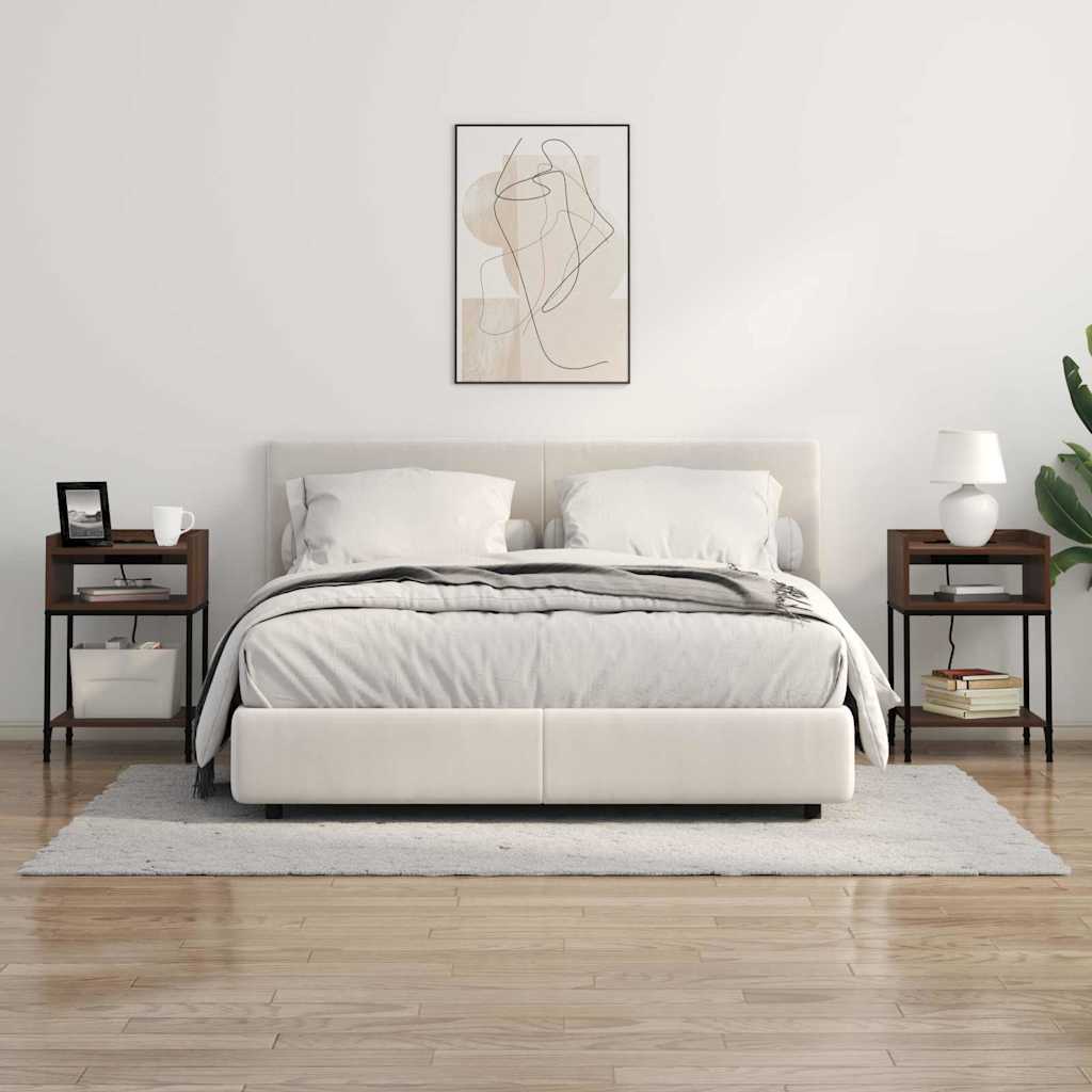 Bedside Table 2 pcs Brown oak 40 x 40 x 61 cm Engineered wood
