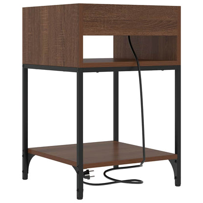 Bedside Table 2 pcs Brown oak 40 x 40 x 61 cm Engineered wood