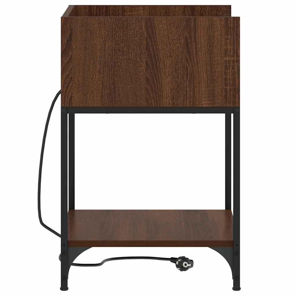Bedside Table 2 pcs Brown oak 40 x 40 x 61 cm Engineered wood