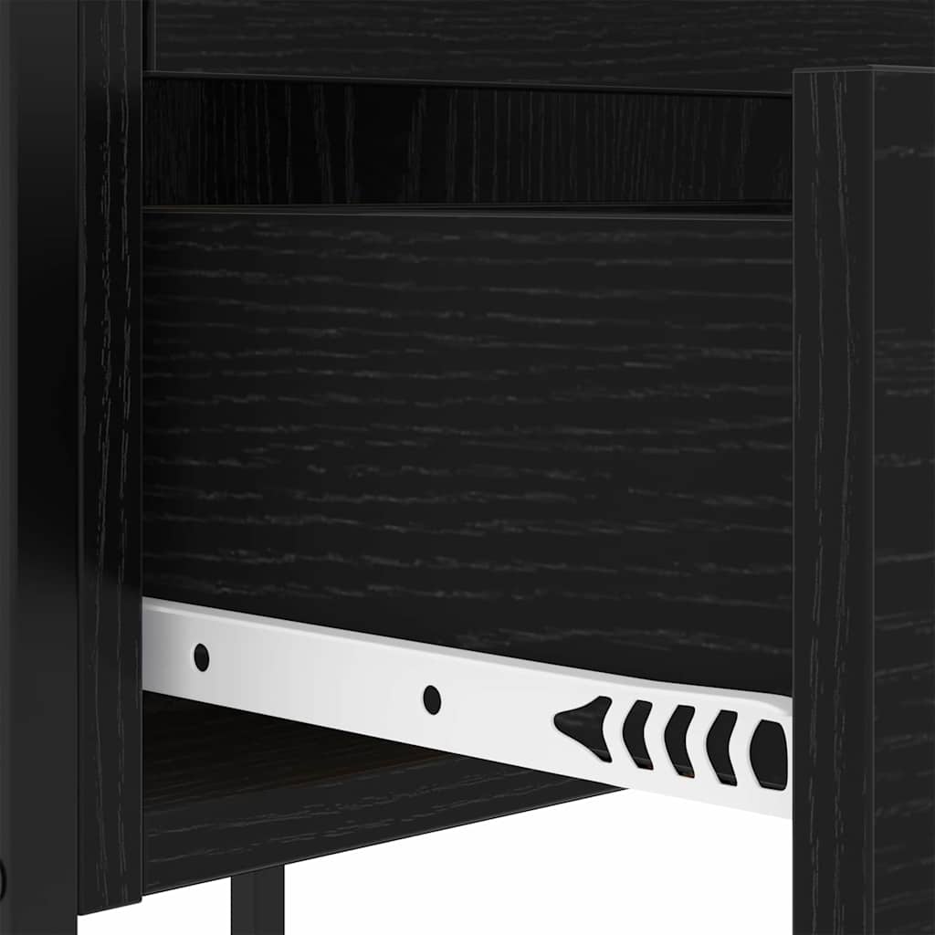Bedside Cabinet Black oak 42 x 41 x 61 cm Engineered wood