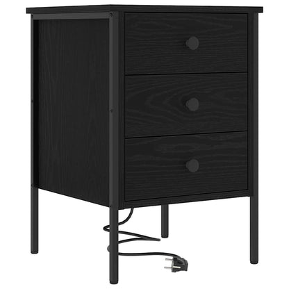 Bedside Cabinet 2 pcs Black oak 42 x 41 x 61 cm Engineered wood