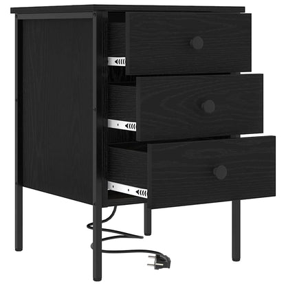 Bedside Cabinet 2 pcs Black oak 42 x 41 x 61 cm Engineered wood