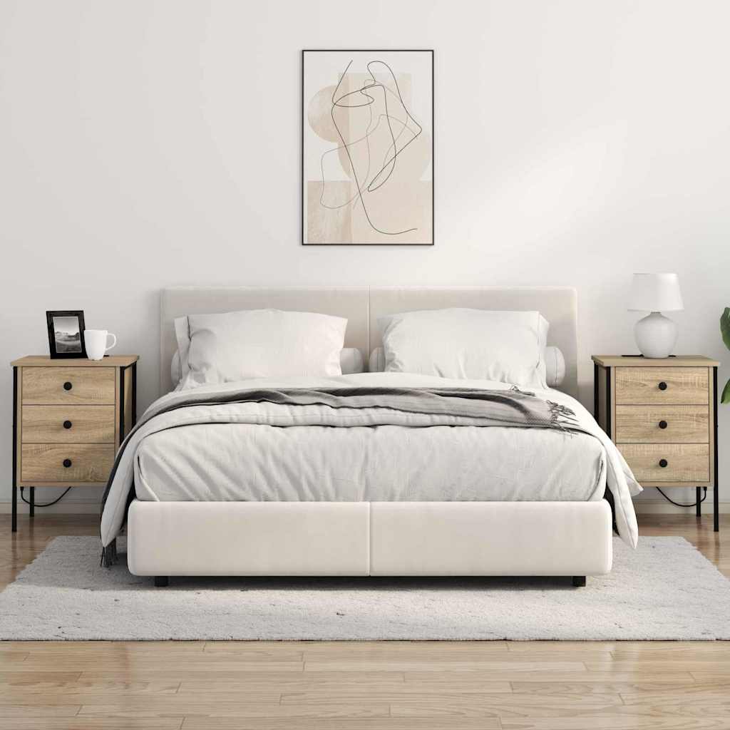 Bedside Cabinet with Drawer 2 pcs Sonoma oak 42 x 41 x 61 cm