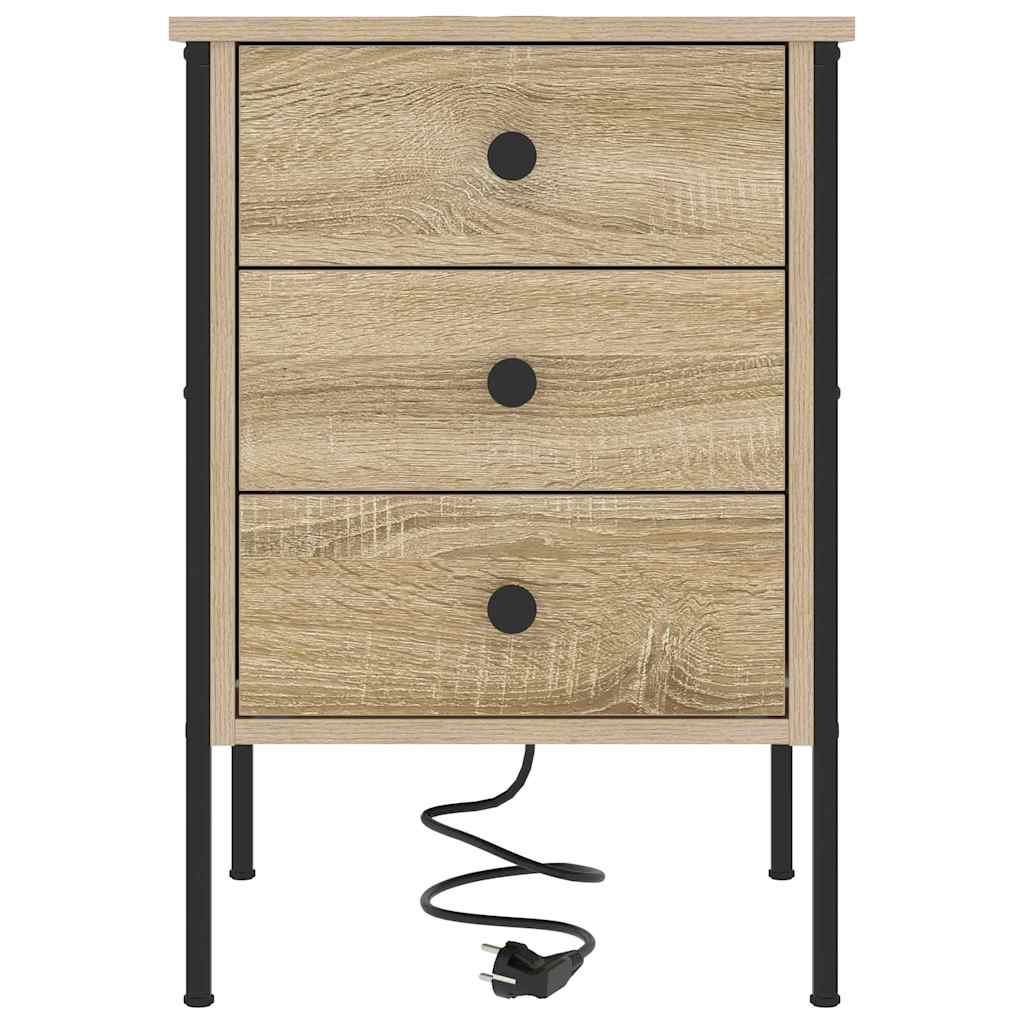 Bedside Cabinet with Drawer 2 pcs Sonoma oak 42 x 41 x 61 cm