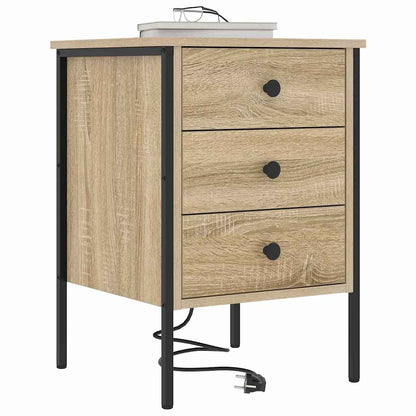 Bedside Cabinet with Drawer 2 pcs Sonoma oak 42 x 41 x 61 cm