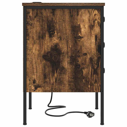 Bedside Cabinet Smoked oak 42 x 41 x 61 cm Engineered wood