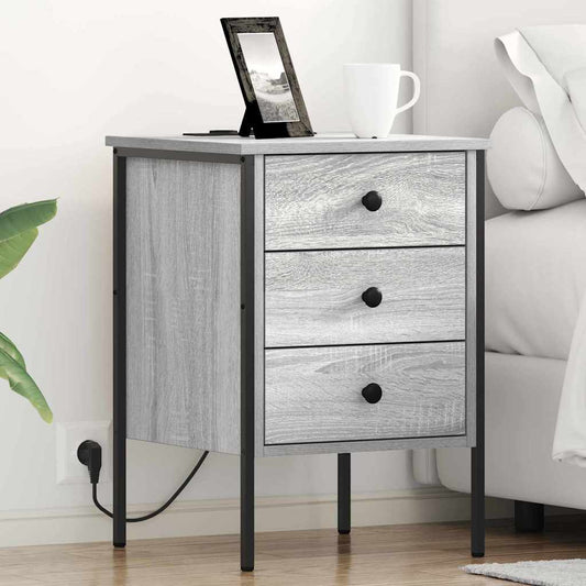 Bedside Cabinet with Drawer 2 pcs Grey sonoma 42 x 41 x 61 cm