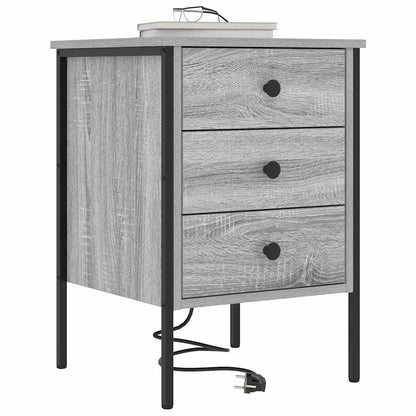 Bedside Cabinet with Drawer 2 pcs Grey sonoma 42 x 41 x 61 cm