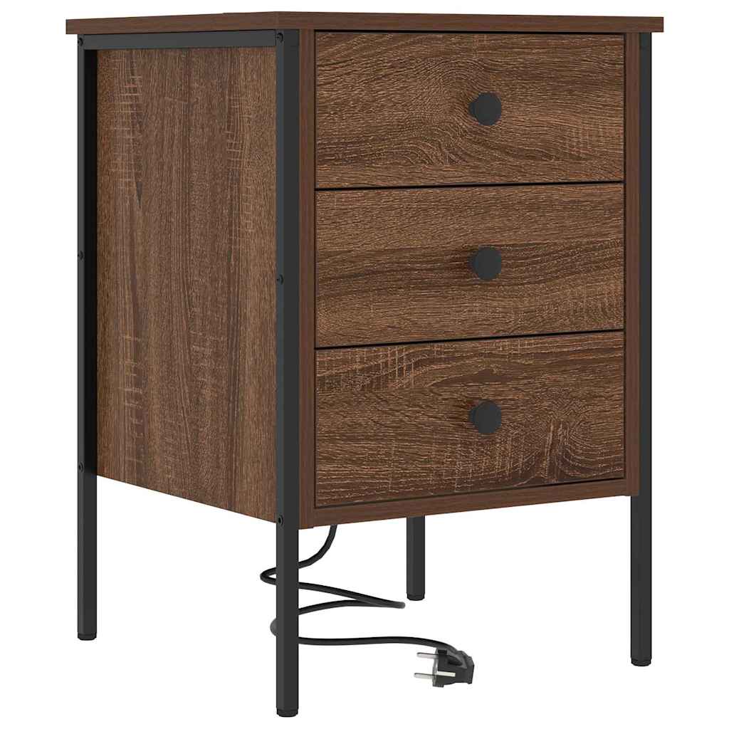Bedside Cabinet 2 pcs Brown oak 42 x 41 x 61 cm Engineered wood