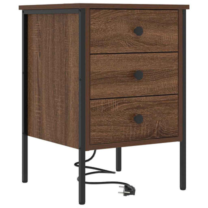 Bedside Cabinet 2 pcs Brown oak 42 x 41 x 61 cm Engineered wood