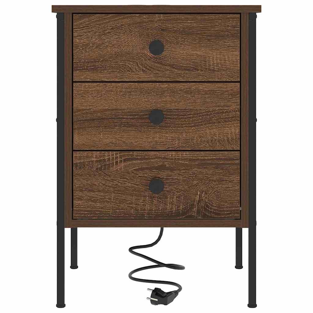 Bedside Cabinet 2 pcs Brown oak 42 x 41 x 61 cm Engineered wood