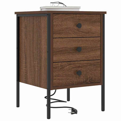 Bedside Cabinet 2 pcs Brown oak 42 x 41 x 61 cm Engineered wood