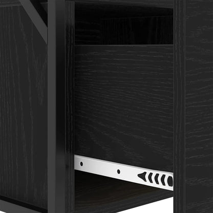 Bedside Cabinet Black oak 40 x 31 x 60 cm Engineered wood