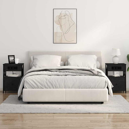 Bedside Cabinet Black oak 40 x 31 x 60 cm Engineered wood